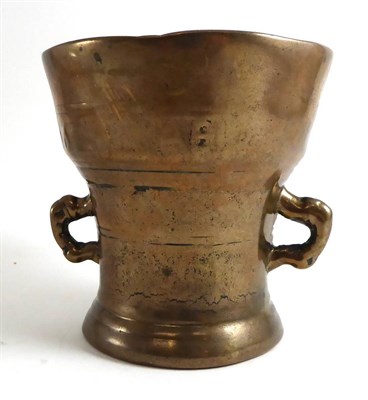 Lot 389 - A bronze mortar, bearing date 1667