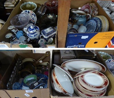 Lot 1092 - A quantity of miscellaneous ceramics and other items including a 19th century sarcophagus form...