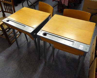 Lot 1127 - A pair of Esavian school desks and chairs