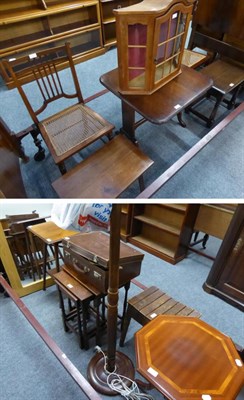 Lot 1146 - Various furniture items including an oak nest of tables, a mahogany occasional table with...