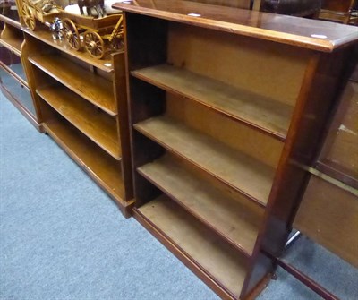 Lot 1148 - A Victorian oak open bookcase and a mahogany open bookcase