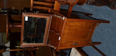 Lot 1153 - A George III mahogany dressing table mirror, reproduction wine table, 1970s double bed...