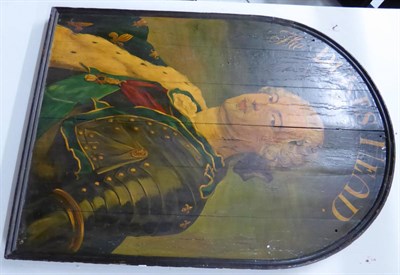 Lot 1166 - An early 19th century polychrome painted pub sign named ";The Dukes Head";, depicting a portrait of