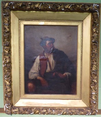 Lot 1195 - German School (19th century) Country gentleman seated, half length, oil on canvas, 44cm by 34cm