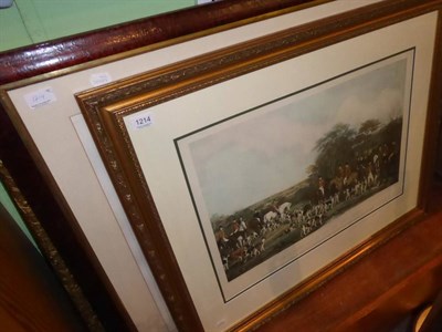 Lot 1214 - After H Alken 'The Winning post' horse racing print, together with three other prints