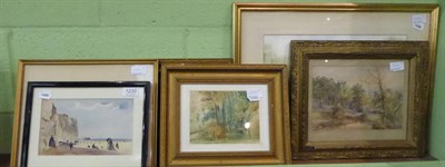 Lot 1230 - Six miscellaneous 19th/20th century watercolours, landscapes, framed and glazed