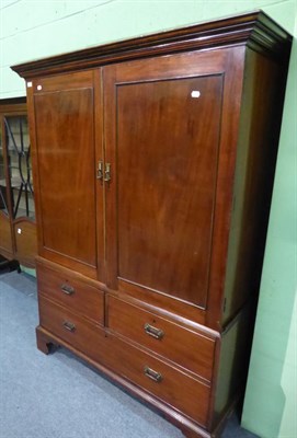 Lot 1256 - A 19th century mahogany linen cupboard