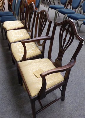 Lot 1299 - Set of four mahogany dining chairs (3+1)