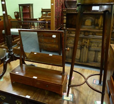 Lot 1331 - A group of mid 19th century mahogany furniture including: toilet mirror, plant stand and a torchere