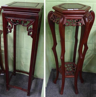 Lot 1366 - Two Chinese hardwood plant stands