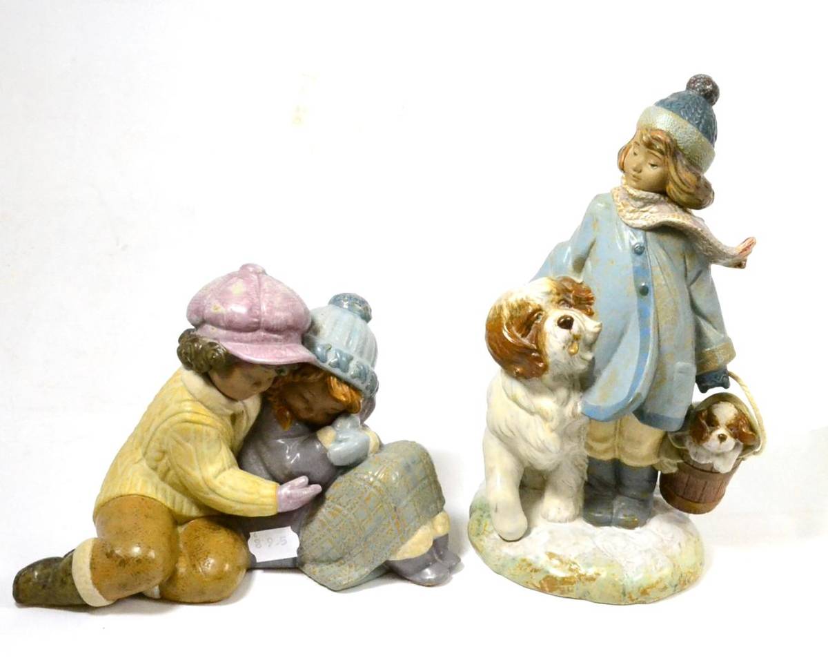 Lot 17 - Two Lladro figures Winter Wind Girl and Sweet Gesture