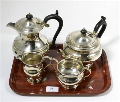 Lot 21 - A four pieces silver tea service