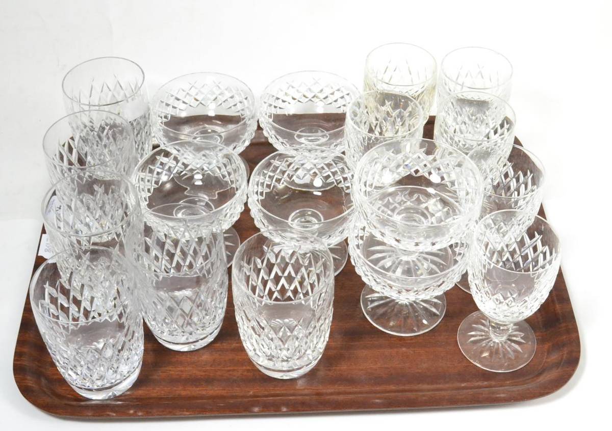 Lot 45 - Three sets of six Waterford crystal drinking glasses