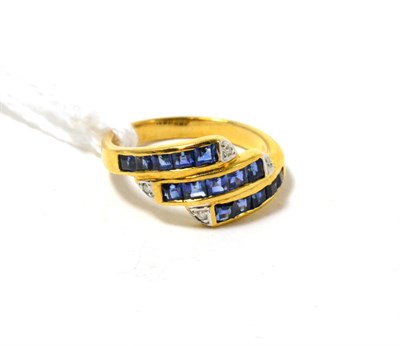 Lot 60 - A sapphire ring stamped 750
