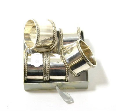 Lot 63 - Six silver plated Marina De Chile Comandante napkin rings