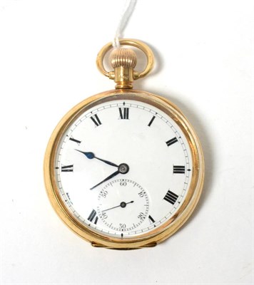 Lot 107 - A 9ct gold open faced pocket watch