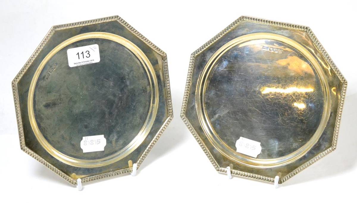 Lot 113 - Pair of Walker & Hall silver waiters