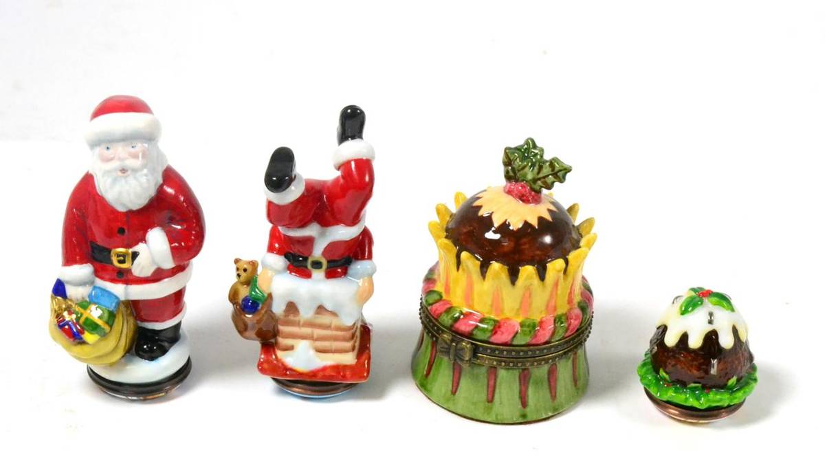 Lot 132 - A group of four Halcyon Days Christmas enamels