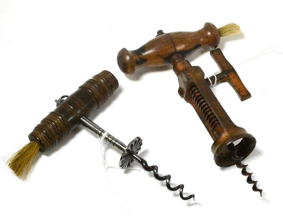 Lot 143 - A London rack double action corkscrew and another
