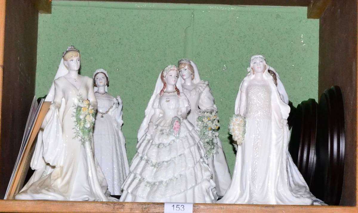 Lot 153 - A collection of seven Coalport figures ";Royal Wedding"