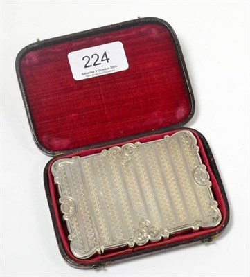 Lot 224 - Victorian silver card case in fitted leather cased