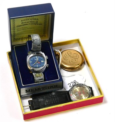 Lot 226 - A Memostar 1960's wristwatch, a Russian wristwatch and a pocket watch