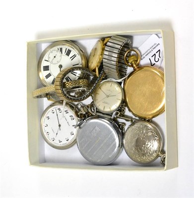 Lot 227 - A silver open faced pocket watch and assorted wrist and pocket watches