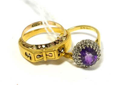 Lot 230 - An 18ct gold dress ring, a 9ct gold ring and another dress ring (3)