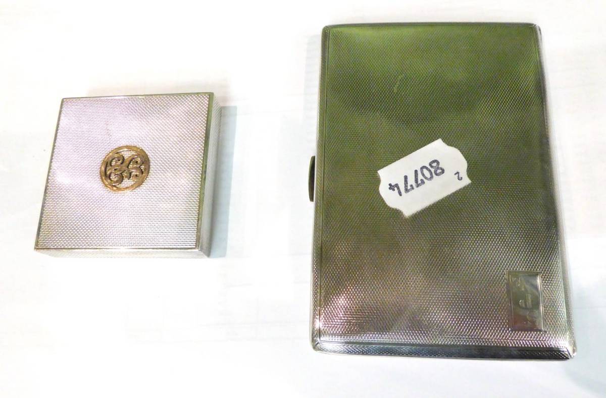 Lot 246 - A silver cigarette case and a compact (2)