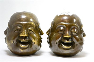 Lot 259 - A pair of Buddha heads