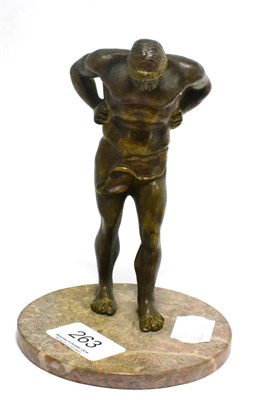 Lot 263 - A bronze figure modelled as Atlas, lacking globe