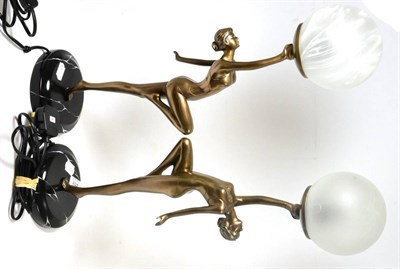 Lot 269 - A pair of Art Deco style figural lamps