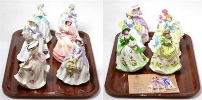 Lot 303 - A collection of twelve Royal Worcester Sweet Ladies (on two trays)