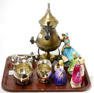 Lot 304 - Six various Royal Doulton china figures, Caffeta coffee maker circa 1910 (with leaflet) and...