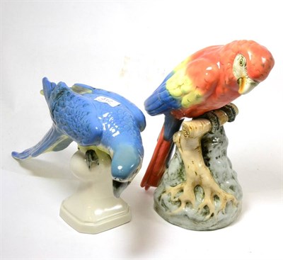 Lot 312 - Two Royal Dux models as Macaw parrots