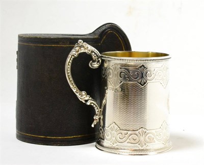 Lot 337 - A cased silver Christening mug, London 1866