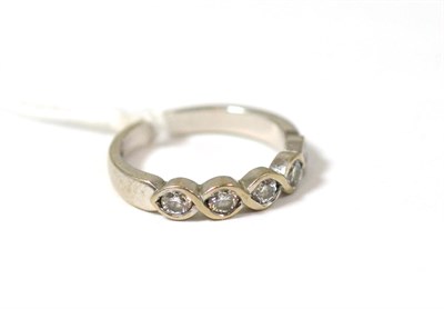 Lot 408 - An 18ct white gold diamond five stone ring, 0.25 carat approximately
