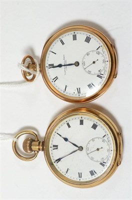 Lot 420 - A 9ct gold cased presentation pocket watch and another gold plated example