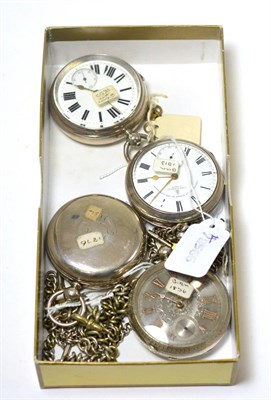 Lot 433 - A silver open faced pocket watch signed A.Dean, Bingley, a silver open faced pocket watch...