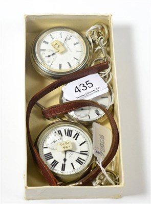 Lot 435 - A sterling silver open faced pocket watch signed Elgin, inside case back stamped sterling and...