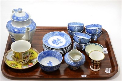 Lot 471 - An 18th century Lowestoft tea bowl, Royal Crown Derby miniature Imari vase, Dresden cup and...