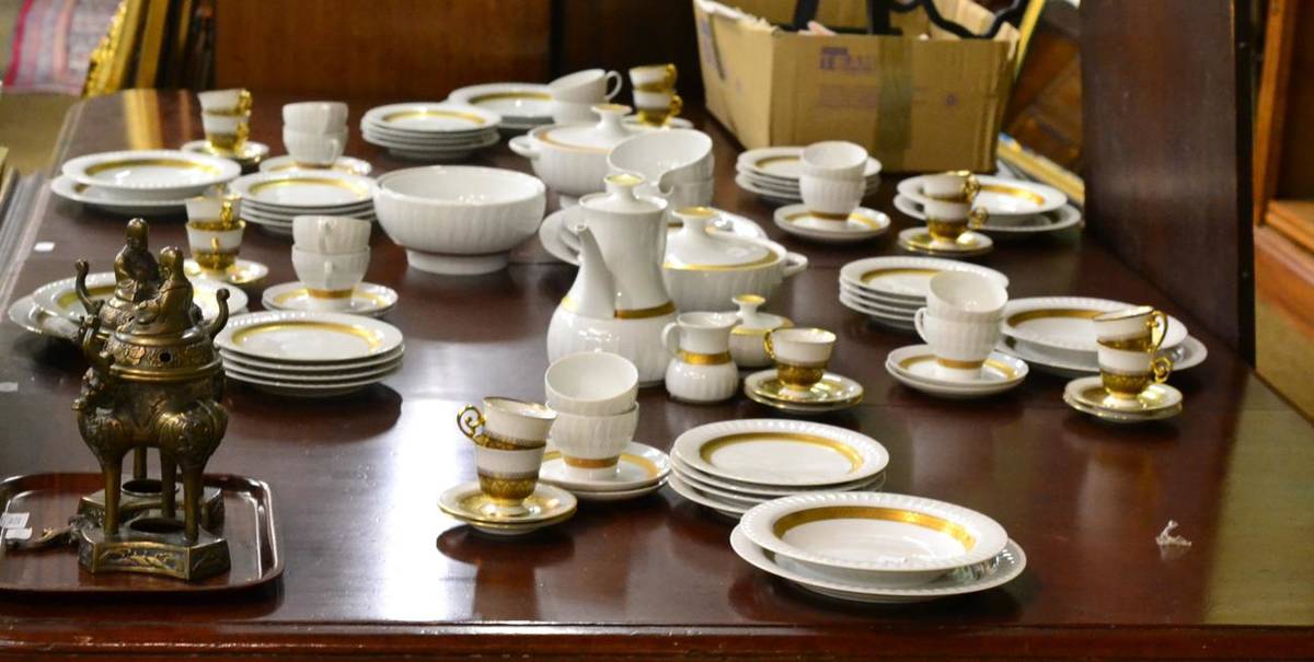 Lot 531 - Thomas porcelain gilt decorated part dinner service and set of Tirschenreuth porcelain coffee...