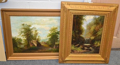 Lot 1048 - I Mellor, (19th Century) Waterfall, oil on canvas, signed, together with another (2)