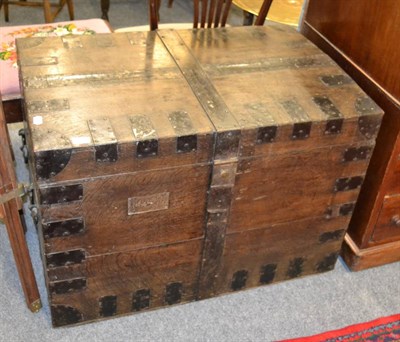 Lot 1089 - An oak silver chest