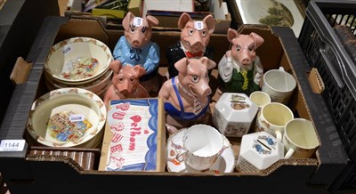 Lot 1144 - A collection of Doulton Bunnykins china, a set of Natwest china pig money banks, early Pelham...