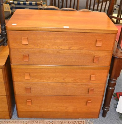 Lot 1169 - A 1970's five drawer chest of drawers