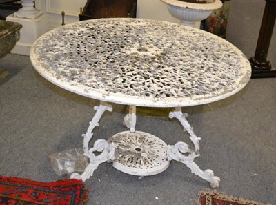 Lot 1182 - Painted metal garden table