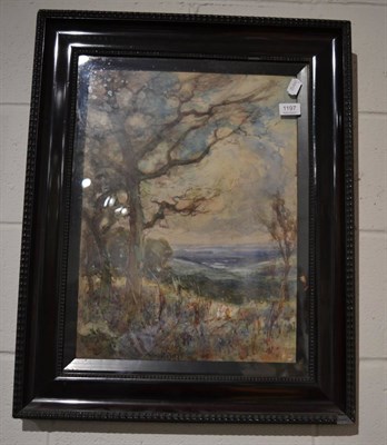 Lot 1197 - A watercolour depicting a woodland landscape scene, signed W Morley