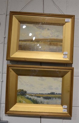 Lot 1199 - Pair of watercolours by John McDougal, 'On the Avon' and 'A Sussex Pastoral'