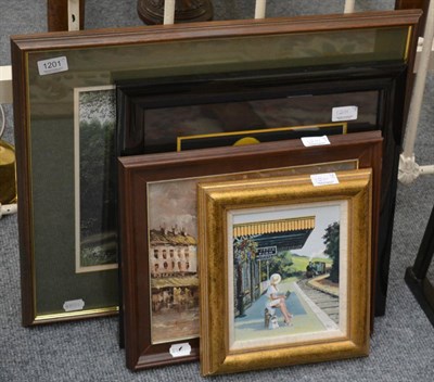 Lot 1201 - Alan King, 20th century contemporary ";A Welcome Sight";, oil on panel, together with three...